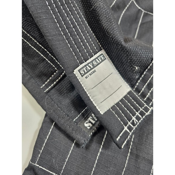 Ju jitsu gI size m00 (6-7) children's krav maga uniform rip stop EUC black ^ - Picture 3 of 8